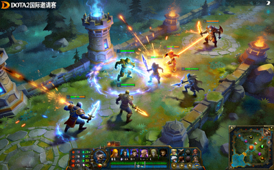 DOTA2电竞赛事游戏画面展示